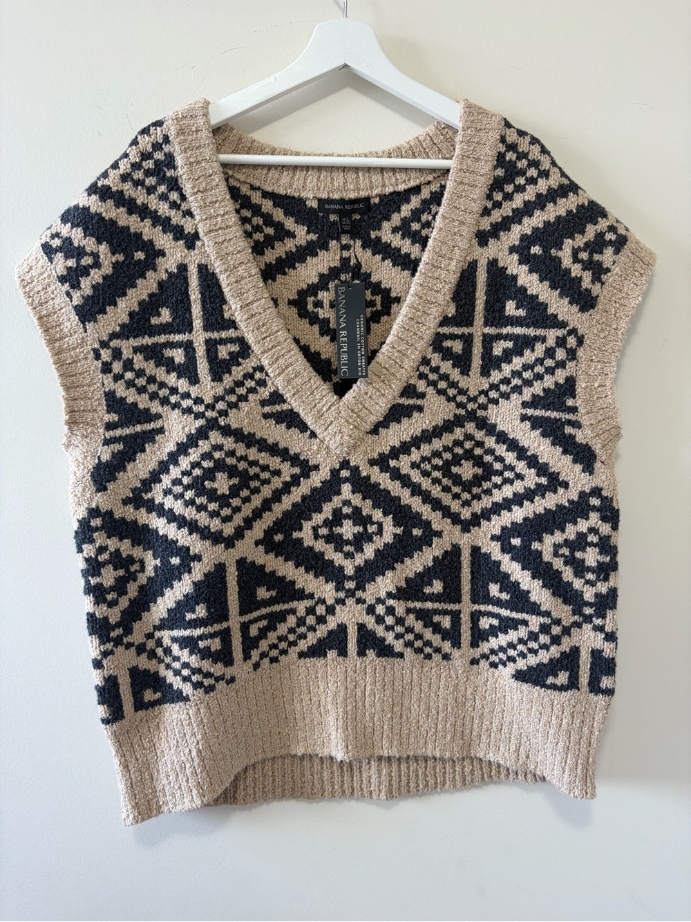 Banana republic Wool Blend HERITAGE OVERSIZED SWEATER VEST Size M/L - Picture 5 of 12